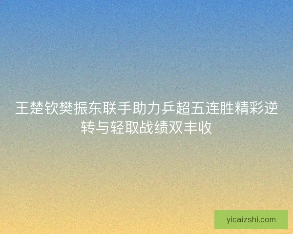 王楚钦樊振东联手助力乒超五连胜精彩逆转与轻取战绩双丰收 王楚钦樊振东联手助力乒超五连胜精彩逆转与轻取战绩双丰收