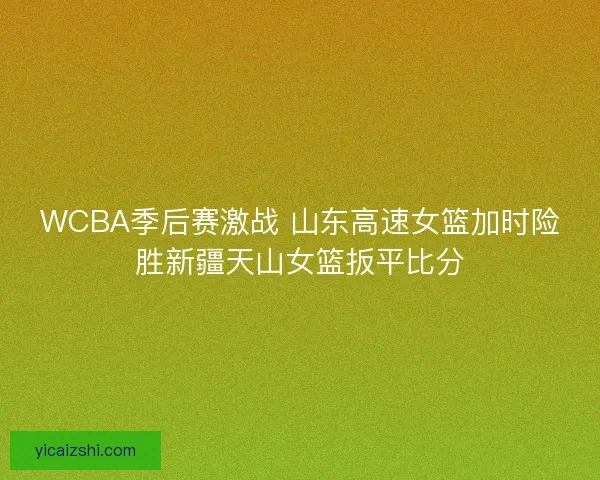 WCBA季后赛激战 山东高速女篮加时险胜新疆天山女篮扳平比分